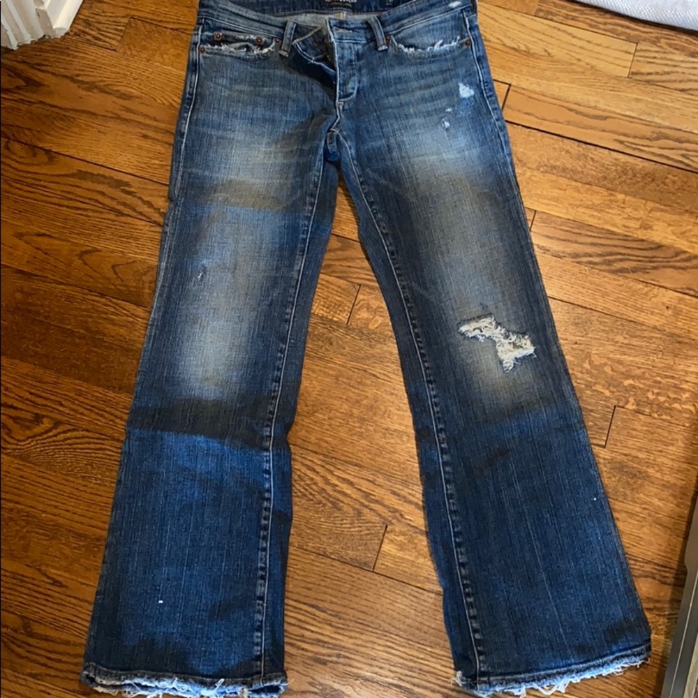 SALE! Lucky brand destroyed bell bottoms Size 4/27